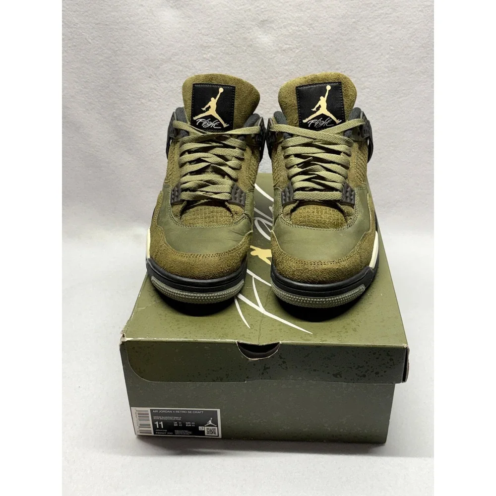 Air Jordan 4 Retro SE Craft Olive Medium Olive Black FB9927-200 Mens 11